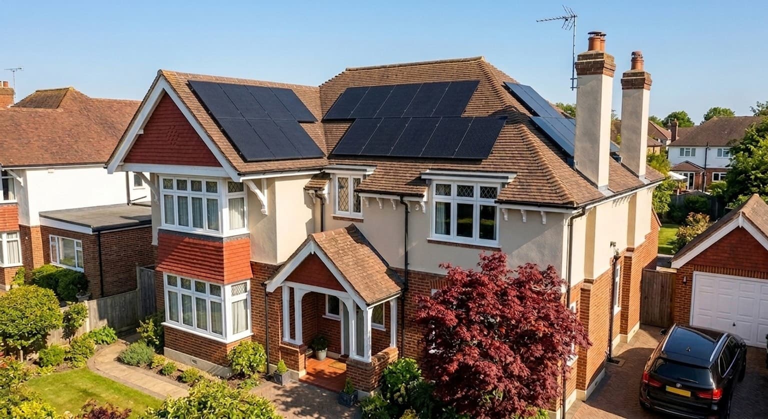 Solar panels installed on a UK home